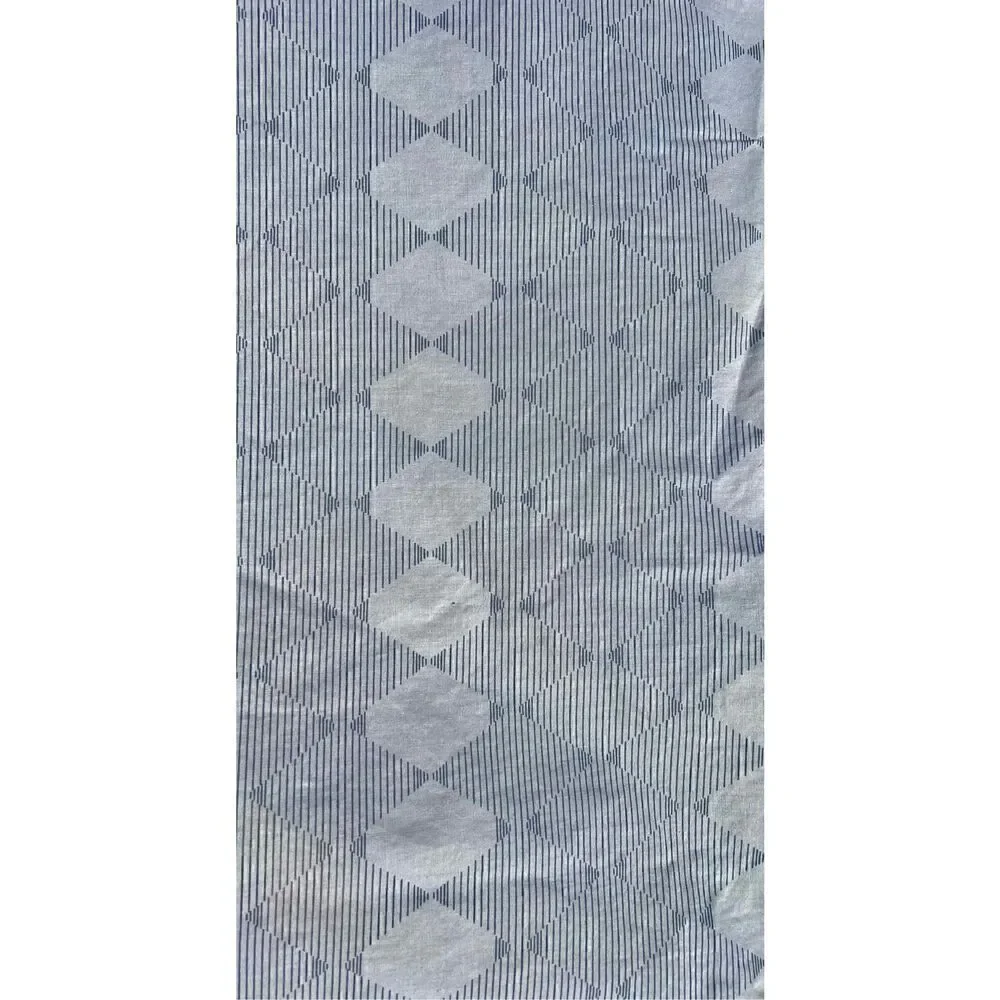 Crate & Barrel Genevieve Bennett Grey Geometric Print Full Sheet Set-READ